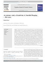 An autopsy study of death due to Suicidal Hanging – 264 cases – topic of  research paper in Health sciences. Download scholarly article PDF and read  for free on CyberLeninka open science hub.