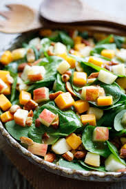 Spinach Salad With Apple Cheddar And Smoked Almonds
