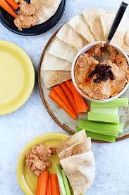 The Best Homemade Sun Dried Tomato Hummus Recipe Foodal Recipe Healthy Snacks Recipes Sun Dried Tomato Hummus Homemade Snacks Recipes
