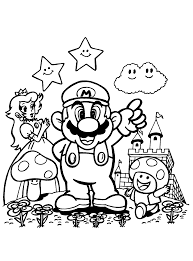 Prinses Paddestoel En Mario Super Mario Coloring Pages Mario Coloring Pages Coloring Books