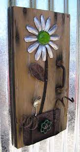 Jello Rustic Door Floral Wall Art Home Decor Flower Wall Hanging Reclaimed Wood Salvage Wall Hanging Metal Tree Wall Art Handcrafted Wall Art Diy Wall Art