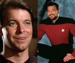 Riker's beard is fake in Duckblind mission scene