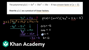 Remarkables identities also apply with polynomials. Factoring Using Polynomial Division Video Khan Academy