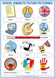 School Subjects Esl Printable Picture Dictionary For Kids In 2020 School Subjects Dictionary For Kids Kids Worksheets Printables