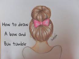 How To Draw A Bow Bun Tumblr Hair How To Draw Hair Girl Drawing Easy Tumblr Hair