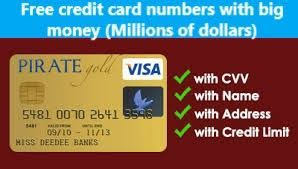 We also have credit cards for online shopping, we give the credit cards details to our interested clients worldwide including the credit. Free Credit Card Numbers With Money Millions Of Dollars Every Day We Post New Rich People Credit Card Num Free Visa Card Credit Card Info Visa Card Numbers