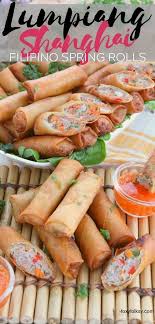 Lumpiang Shanghai Is Filipino Spring Rolls The Main Difference Is That It Has More Meat Than Vegetables Try This Simple Re Recipes Spring Rolls Shanghai Food