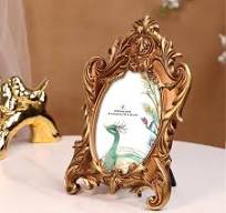 Vintage 4x6 Inch Photo Frame Golden Brown – European Style Resin Picture Frame, Stylish Antique Design for Tabletop or Wall Display, 10x15 cm