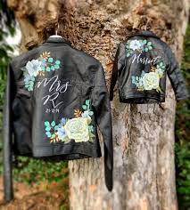 Matching Mother And Daughter Jackets Leather Jacket Wedding Custom Leather Jackets Painting Leather