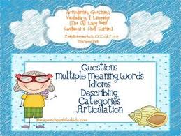 Articulation Questions Vocab Language Old Lady Who Swallowed A Shell Edition This Or That Questions Multiple Meaning Words School Based Therapy