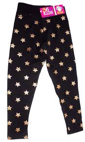 Black And Gold Leggings Girls Leggings Black With Gold Glitter Stars Size 4 5 6 7 New 365 Kids Garanimal Girls Leggings Star Print Leggings Black Leggings