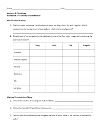 name date anatomy physiology homework 4 overview of the