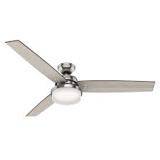 Ceiling fan with light, remote. Hunter 60 Inch Brushed Nickel Led Ceiling Fan With Light With Hand Held Remote 59459 Destination Lighting