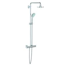 Slide the handle back and off the faucet. Grohe 26128000 Euphoria Shower System 180 With Thermostat For Wall Mounting Chrome Faucetdepot Com