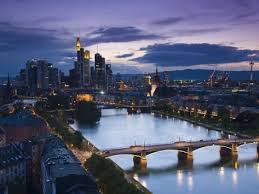 Financial District And Main River Frankfurt Am Main Hessen Germany Photographic Print Walter Bibikow Art Com Frankfurt Financial District Frankfurt Am Main