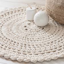 Tapis Rond En Coton Ecru D 90cm Crochet Maisons Du Monde En 2020 Tapis Rond Tapis En Crochet Tapis