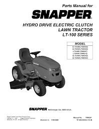 Find the best lawn mower parts at the lowest price from top brands like briggs & stratton, john deere, craftsman & more. Snapper Lt 100 Series User Manual Manualzz