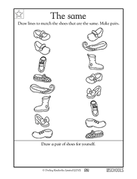 Preschool Math Worksheets Match The Shoes Greatkids Preschool Math Worksheets Preschool Math Math Worksheets