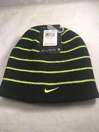 New Nike Boys Hat Beanie Cap Black Volt Reversible 8 20 Gift Warm Young Men Nike Beanie Nike Boy Black Neon Green Stripes