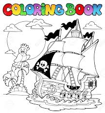 Barco Pirata Para Colorear
