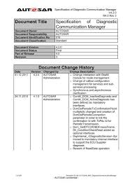 specification of diagnostic communication manager autosar