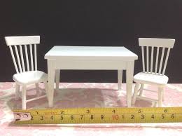 Sticking to one colour is not always necessary, and when you use different colours, each chair will stand strong on its own. Dollhouse Miniature Kitchen Furniture White Wood Dining Table W 2 Chairs 1 12 Dolls Bears Dollhouse Miniatures Furniture Room Items E Puppenhaus Haus