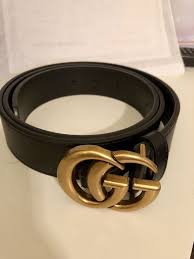 Black And Gold Gucci Belt Black Genuine Leather Gold Double G Buckle Gucci Belt Size 38 43 Gucci Fashionbelt Gucci Belt Gucci Belt Sizes Buckle Black