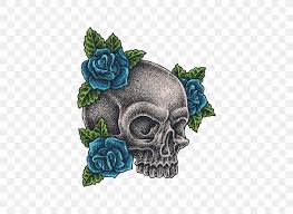 See more ideas about skull tattoos, tattoos, cool tattoos. Skull Flower Png 600x600px Tattoo Aqua Blue Blue Rose Bone Download Free