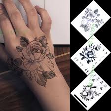 Rose tattoos do not only bring life and elegance, they are also an embodiment of beauty and a cool way to express femininity. Waterproof Temporary Tattoo Sticker Flower Rope Geometric Patterns In Hand Flash Tattoo Fake Tattoo For Men Women Girl 3 Pcs Temporary Tattoos Aliexpress