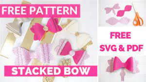 The folder will include a pdf, png, svg and dxf bow template. Girls French Hair Bow Tutorial Free Pattern Youtube