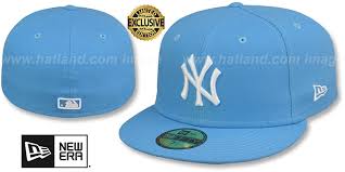 New York Yankees Team Basic Sky White Fitted Hat By New Era