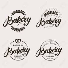 Set Von Backerei Und Brot Logo Handgeschriebene Schriftzug Logo Abzeichen Etikett Emblem Vektor Illustration Backerei Logo Modernes Logo Design Boutique Logo