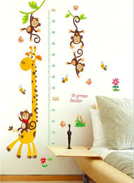 Shop Generic Giraffe And Monkey Growth Chart Wall Sticker