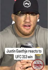 Justin Gaethje's Victory Reaction After UFC 313