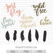 A feather is a miraculous thing. Boho Feather Quote Bundle