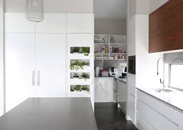 Kitchen Design Kitchen White 2pac Lacquer American Walnut Timber Veneer Blum Vertical Herb Garden Timbe Kitchen Design Kitchen Cabinet Design Caesarstone