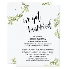 Botanical We Got Married Typography Post Wedding Invitation Zazzle Com Typography Wedding Invitations Post Wedding Wedding Invitations
