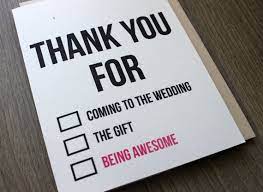 Just pop the recipients name in the 20 funny fortune cookie messages | just have fun, enjoy life! Thank You Card Wedding Funny Thank You Card Wedding Thank You Card Funny Wedding Wedding Card Thank You Note Wedding Long Distance Funny Thank You Cards Funny Thank You Wedding Cards