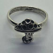 Silver Mushroom Ring Size 2 Cottagecore Ring Size 2 Etsy In 2020 Mushroom Ring Silver Ring Size