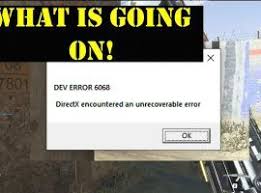 Dev Error 6068 Call Of Duty