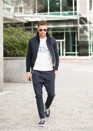 Maybe you would like to learn more about one of these? Men S Black Bomber Jacket White And Navy Print Crew Neck T Shirt Charcoal Sweatpants Navy Canvas Low Top Sneakers Black Bomber Jacket Fashion Joggers Pants Outfit Men