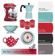 Sherwin Williams Color Scheme For My Kitchen Red Teal Turquoise Grey Kitchen Color Red Kitchen Color Themes Kitchen Decor Themes