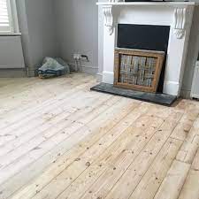Pine Wooden Floorboards Half Treated With Finney S White Wood Dye Diluted On A 1 2 Ratio In Wooden Floorboards White Wooden Floor Scandinavian Home Interiors