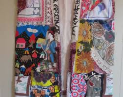 Gewand Schal Cape In Vielen Farben Stoff Collage Wearable Vintage Table Linens Fabric Labels Irish Linen