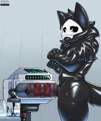 >.< absurd res anthro black cum bodily fluids changed (video  game) colored cum cum ejaculation genital fluids glistening glistening body  goo creature hi res latex goo latex skin male