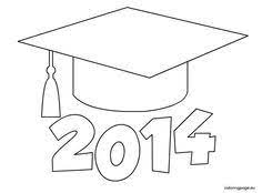 Graduation Cap 2014 Coloring Page Graduation Cap Graduation Color Printables
