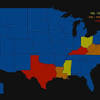 Number of power outage events affecting state area and at least 50,000 customers from one or several states. 1