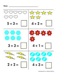 Math Worksheets Grade K Or 1 Easy Addition 1 10 Ccss Color B W Included Kindergarten Addition Worksheets Math Worksheets Math Activities Preschool