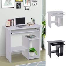 They are good for small rooms such as a den, kids' bedrooms, college dorm, etc. Compact Small Computer Table Wooden Desk Keyboard Tray Storage Shelf Corner Ebay