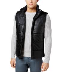 Calvin Klein Mens Faux Leather Puffer Vest